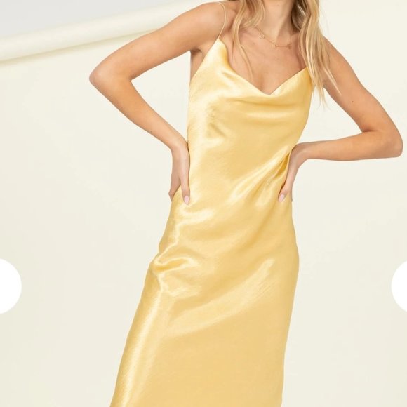Dresses & Skirts - Yellow Satin Long Dress